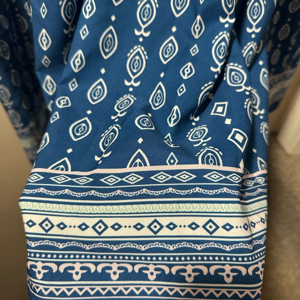 Blue Patterned Maxi Dress - Picture 3 of 5